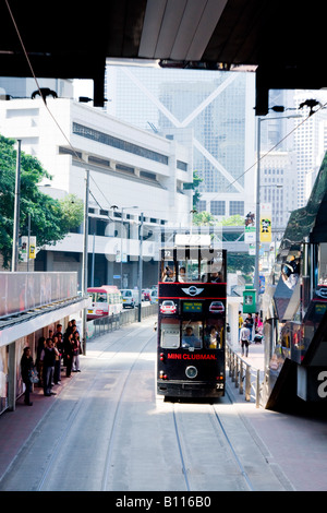 Asien China Hong Kong central Straßenbahnen Stockfoto