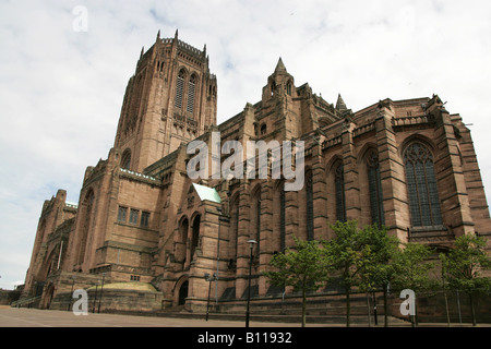 Stadt von Liverpool, England. Die Kathedrale Kirche von Christus Liverpool Anglican Cathedral ist die größte Kathedrale in Großbritannien. Stockfoto