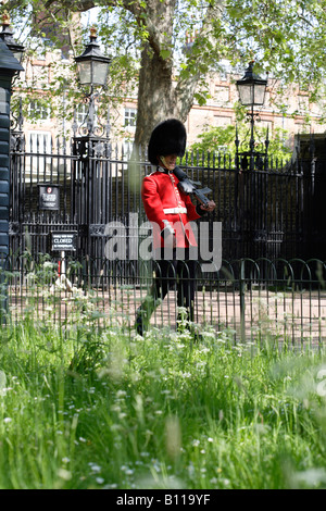 Schotten Gardisten im Einsatz bei Clarence House in London England Stockfoto