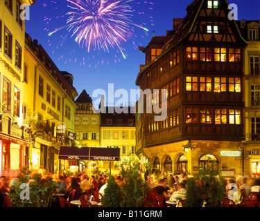 OUTDOOR-CAFÉS KAMMERZELL HAUS DOMPLATZ STRAßBURG ELSASS FRANKREICH Stockfoto