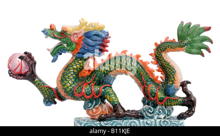 Chinesischer Drache isoliert auf weißem Hintergrund Stockfoto