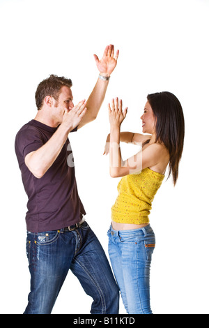 junge romantisch zu zweit in Jeans, die ihre gute Zeit Stockfoto
