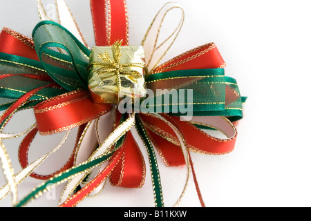 Roten, grünen und weißen Bogen Weihnachtsdekoration Stockfoto