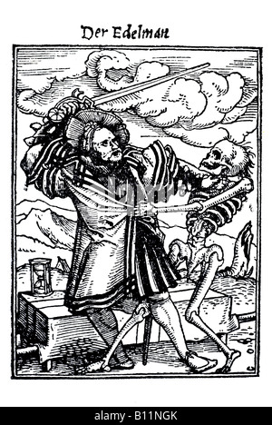 Edelmann, Hans Holbein der jüngere, Danse Macabre, 1538, Deutschland Stockfoto