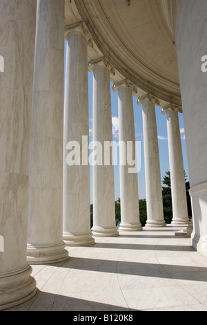 Jefferson Memorial, Washington Memorial auf dem Hintergrund, Washington DC, USA Stockfoto