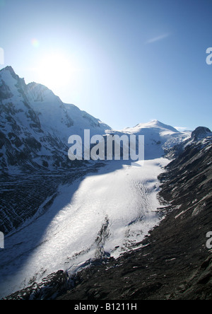 Pasterzengletscher mit Mt. Großglockner im Hintergrund Stockfoto