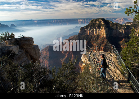 Blick vom Nordrand des Rauch aus der kontrollierten Verbrennung im Grand Canyon Arizona Stockfoto