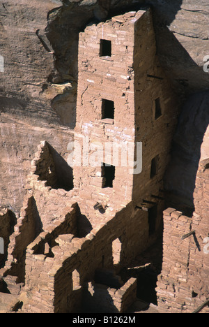 Square Tower House Anasazi Ruinen Mesa Verde Nationalpark Colorado USA Stockfoto