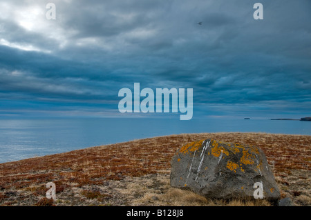 Sonnenuntergang über Skjalfandafloi Bay, Husavik, Island Stockfoto