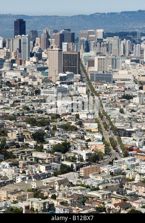 Luftaufnahme von San Francisco von Twin peaks Stockfoto