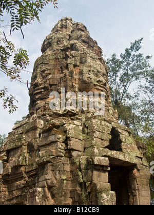 Eingang Tor, Ta Prohm Tempel Angkor, Kambodscha Stockfoto