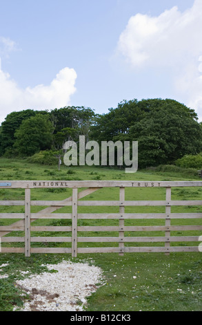 Tor am Eingang zum Anwesen National Trust am Cissbury Ring, West Sussex, England, Großbritannien Stockfoto