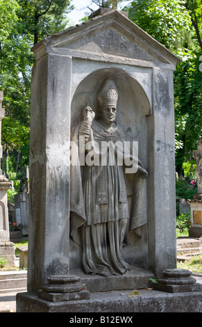 Alte Lychakivskyj Friedhof Ansicht (Lwiw, Ukraine) Stockfoto