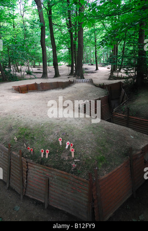 Ersten Weltkrieg Gräben bei Hill 62 Ypern auffallende erhalten Stockfoto