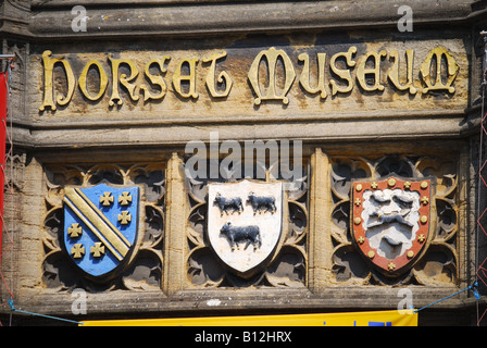 Dorset County Museum Eingang, hohe Weststraße, Dorchester, Dorset, England, Vereinigtes Königreich Stockfoto