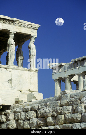 VERANDA DER MÄDCHEN ERECHTHIUM AKROPOLIS RUINEN ATHEN GRIECHENLAND Stockfoto