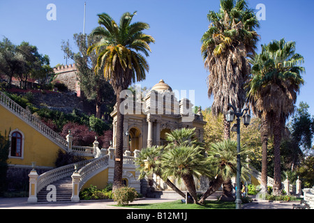 PLAZA NEPTUNO CERRO SANTA LUCIA SANTIAGO CHILE Stockfoto