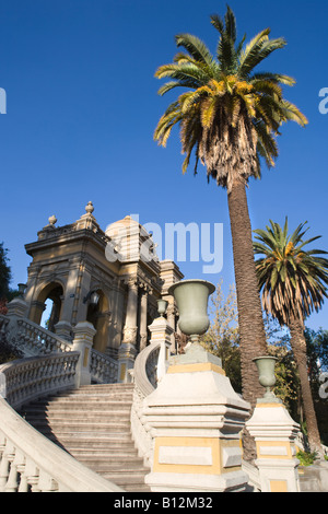 PLAZA NEPTUNO CERRO SANTA LUCIA SANTIAGO CHILE Stockfoto