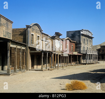 Westernstadt gebaut als Filmkulisse für einige der frühen Italowestern bei Tabernas im Landesinneren von Almeria Süd-Osten von Spanien Stockfoto