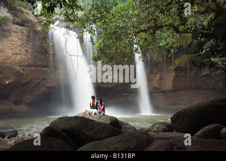 Haew Suwat Wasserfall - Khao Yai, Provinz Nakhon Ratchasima, THAILAND Stockfoto