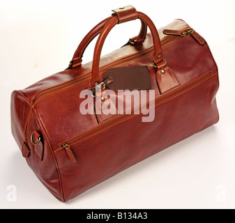LEDER-KOFFER ODER REISETASCHE Stockfoto