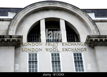 Obst und Wolle Austausch in Spitalfields, London Stockfoto