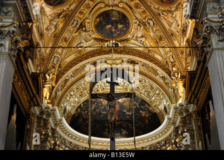 Innenraum der Basilika di Santa Maria Maggiore, Piazza del Duomo, Bergamo Alta, Lombardei, Italien. Stockfoto