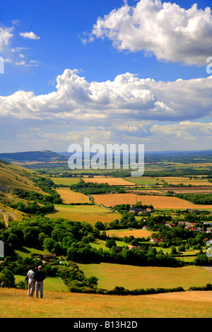 Sommertag über Devils Dyke in der Nähe von Brighton South Downs Sussex England Großbritannien UK Stockfoto