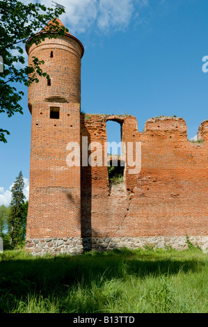 Ruinen der Kreuzritterburg in Szymbark, Woiwodschaft Ermland-Masuren, Polen Stockfoto