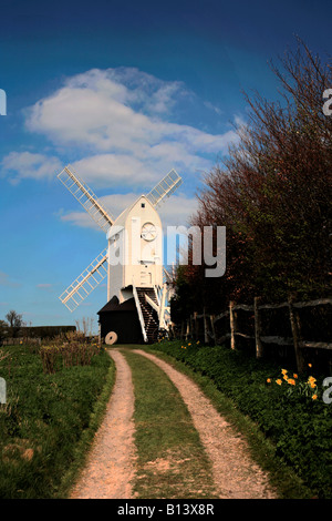 Sommertag im Jack und Jill Windmühlen Clayton Village South Downs Sussex England Großbritannien UK Stockfoto