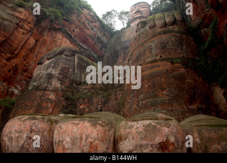 Der Riesenbuddha in Leshan, China Stockfoto