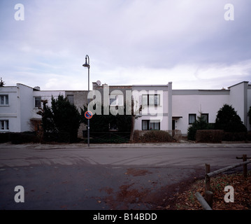 Dessau, Siedlung Törten, Detail Edelstahlsockel Stockfoto