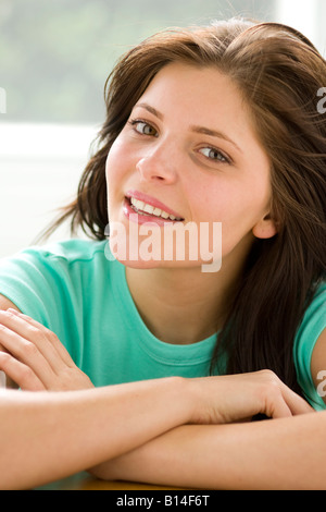 Porträt von Brünette Mädchen Stockfoto