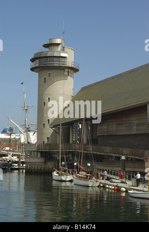 Hafen von Falmouth Maritime Museum und Kai Cornwall UK Stockfoto