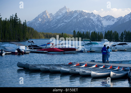 Colter Bay Village Marina, Moran, Wyoming, Grand Teton National Park. Stockfoto