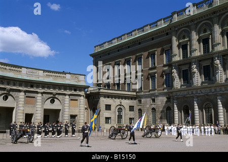 Ändern der Wache König s Burg in Stockholm Schweden Stockfoto