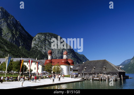 St. Bartholomae Kloster Lake Königssee Berchtesgadener Land Bayern Deutschland Stockfoto
