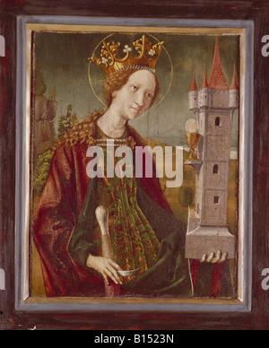 Bildende Kunst, Pacher, Michael, (ca. 1435-1498), der Malerei, der Heiligen Barbara, 15. Jahrhundert, Tiroler Landesmuseum, Innsbruck, Österreich, Artist's Urheberrecht nicht geklärt zu werden. Stockfoto