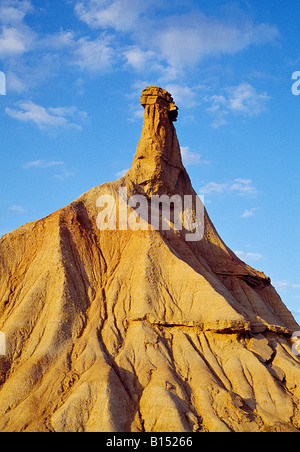 Castildetierra. Bardenas Reales Naturschutzgebiet. Navarra. Spanien. Stockfoto