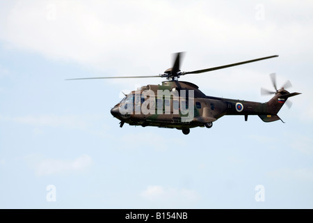 Militärische Hubschrauber Cougar im Flug. Stockfoto