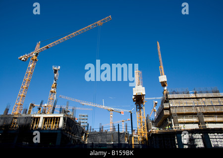 Baustelle des künftigen höchsten Turms in Lateinamerika, entworfen vom Architekten Cesar Pelli Santiago de Chile Stockfoto