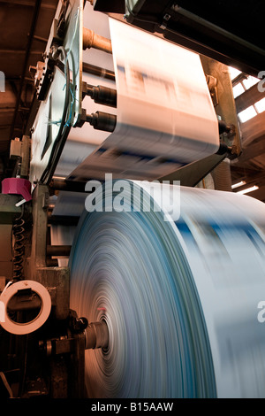 Alten Druckerpresse in Aktion in Santiago Chile Stockfoto