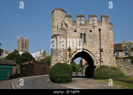 Pottergate und Kathedrale Lincoln UK Stockfoto