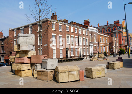 Konkrete Kunst in Hope Street - Mount Street Liverpool. Stockfoto