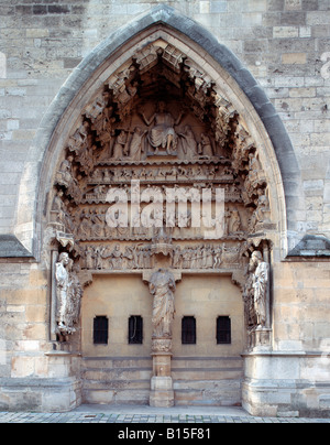 Reims, Kathedrale, Dom, Nordfassade, Fassade Nord, Tor de Droite, Weltgericht Stockfoto