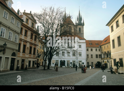 Ungelt Square oder Tyn Innenhöfe, Prag, Tschechische Republik. Stockfoto