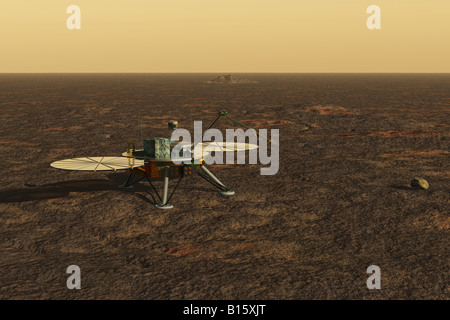 Eine künstlerische Darstellung der NASA Phoenix Lander auf dem Mars Polar region Stockfoto