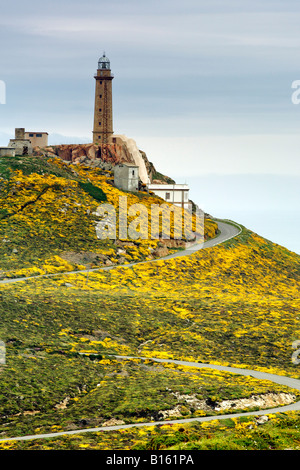 Camariñas Leuchtturm am Cabo Vilan auf der atlantischen Küste von Spanien Region Galicien. Stockfoto