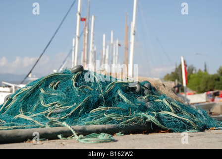 Ein Fischernetz auf dem Meer Boote Hintergrund Stockfoto