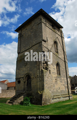 Im 12. Jahrhundert Ritter Templar Preceptory Turm am Tempel Bruer, Lincolnshire, England. Stockfoto